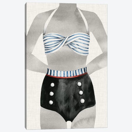 Vintage Bathing Suit I Canvas Print #POP276} by Grace Popp Canvas Wall Art