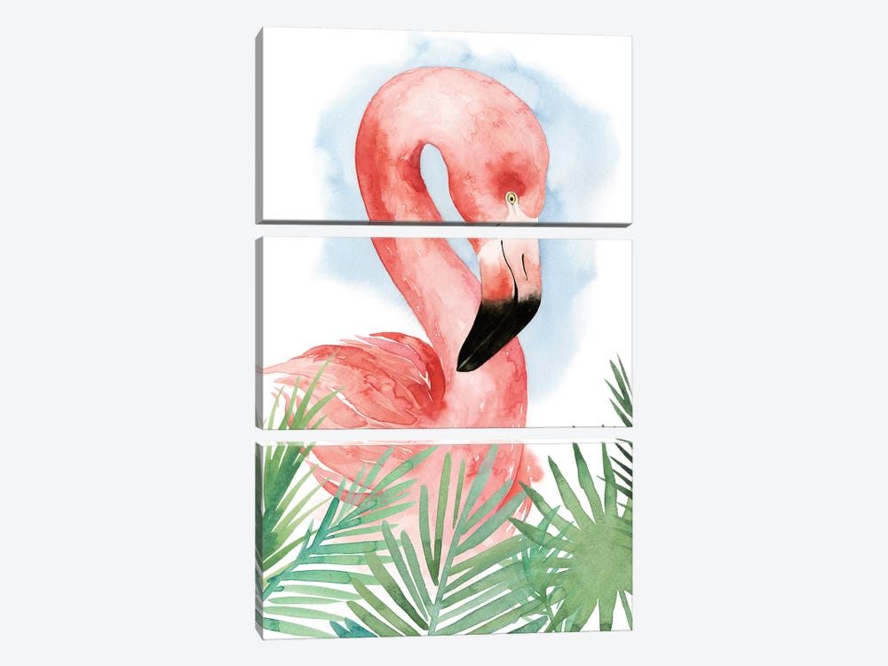 Watercolor Flamingo Composition I 3-piece Art Print