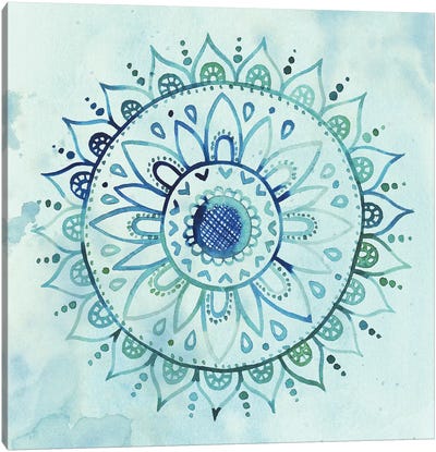 Watercolor Mandala I Canvas Art Print - Mandala Art