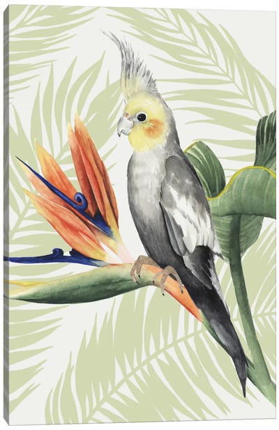 Avian Paradise I Canvas Art Print - Pantone Greenery 2017