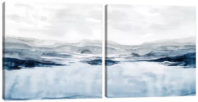 Faded Horizon Diptych Canvas Art Print - Art Sets | Triptych & Diptych Wall Art