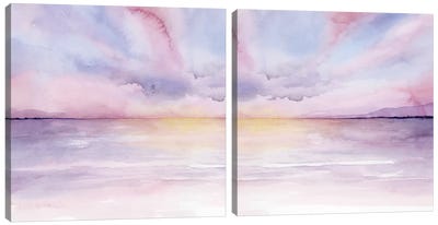 Pale Sunset Diptych Canvas Art Print - Art Sets | Triptych & Diptych Wall Art