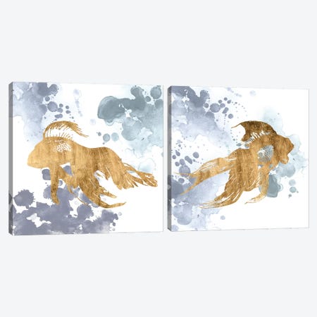 Gilded Splash Diptych Canvas Print Set #POP2HSET019} by Grace Popp Canvas Print