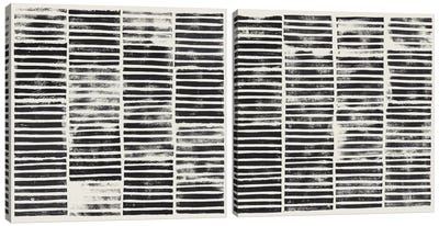 Stripe Block Prints Diptych Canvas Art Print - Patterns