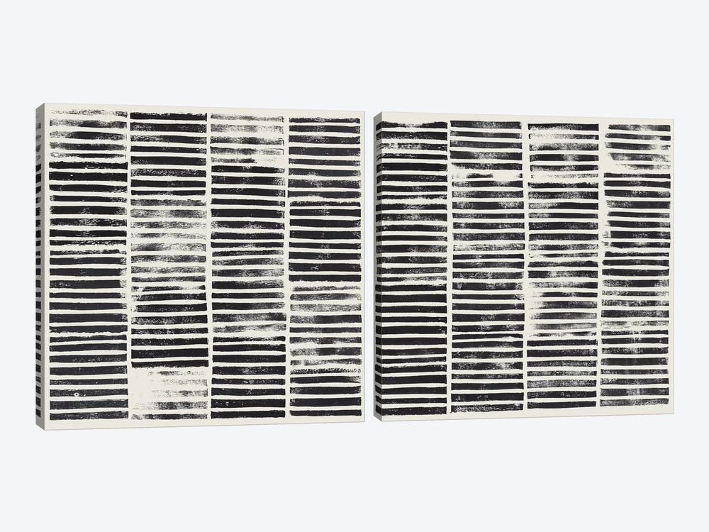Stripe Block Prints Diptych by Grace Popp 2-piece Canvas Art