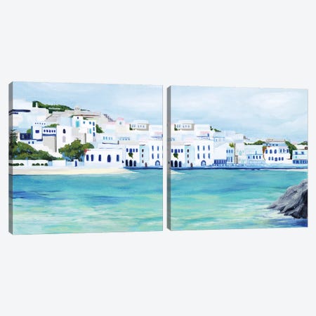 Mykonos Diptych Canvas Print Set #POP2HSET026} by Grace Popp Art Print