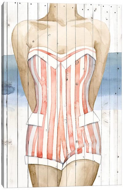 Bygone Bathers II Canvas Art Print - Women's Swimsuit & Bikini Art