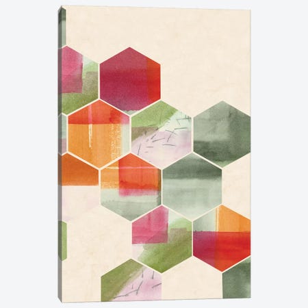 Color Pop Honeycomb I Canvas Print #POP316} by Grace Popp Canvas Print