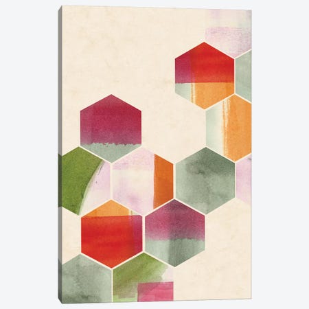 Color Pop Honeycomb II Canvas Print #POP317} by Grace Popp Canvas Art Print