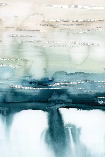 Teal Abstract Art: Organic Cascade II by Grace Popp
