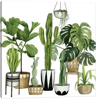 Plant Haven I Canvas Art Print - Earthen Greenery