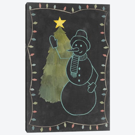 Chalkboard Snowman I Canvas Print #POP38} by Grace Popp Canvas Wall Art
