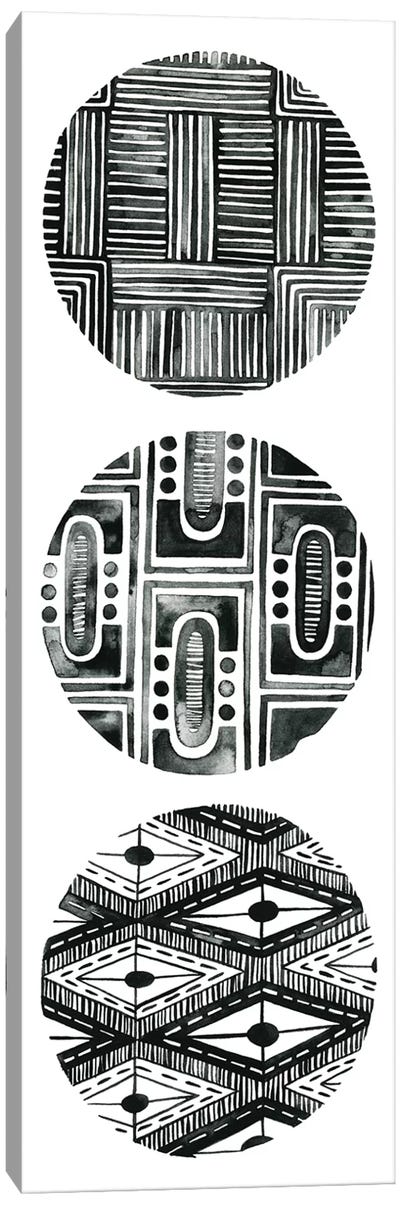Tribal Pattern IV Canvas Art Print - Black & White Patterns