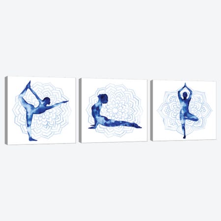 Yoga Flow Triptych Canvas Print Set #POP3HSET001} by Grace Popp Canvas Artwork