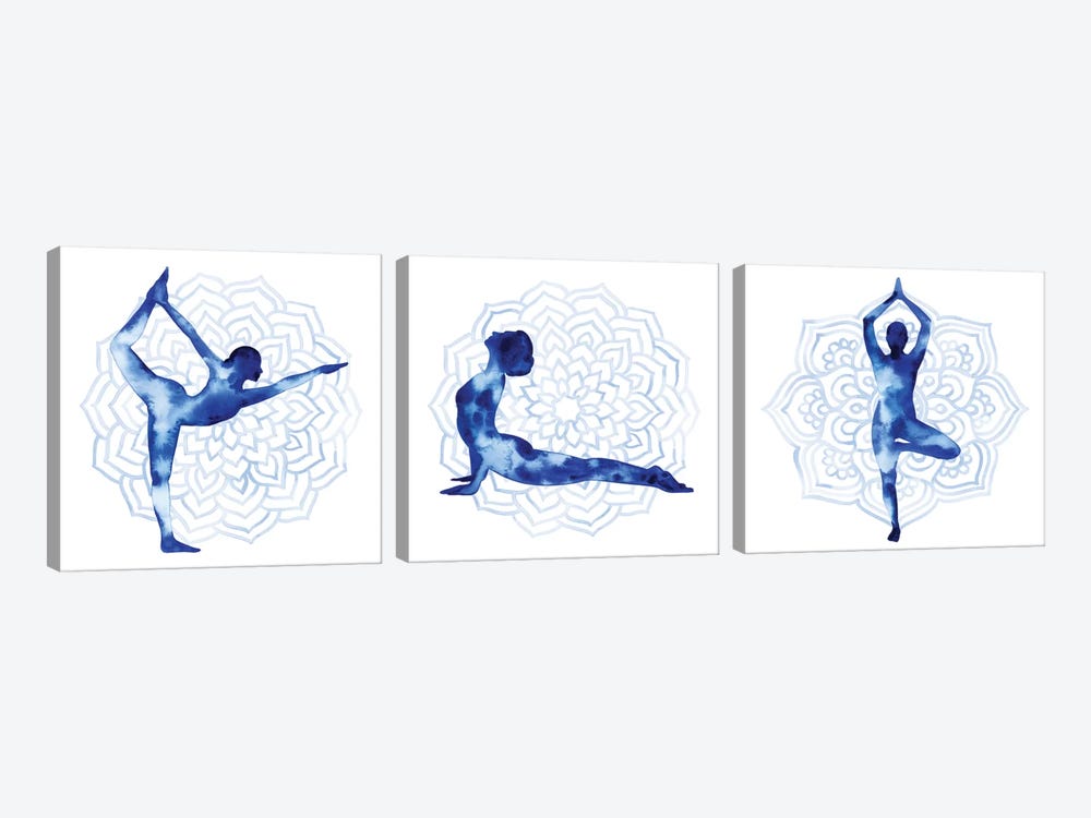 Yoga Flow Triptych by Grace Popp 3-piece Art Print