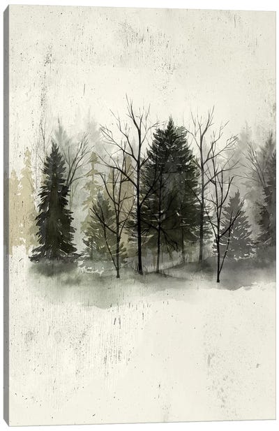 Textured Treeline I Canvas Art Print - Rustic Winter