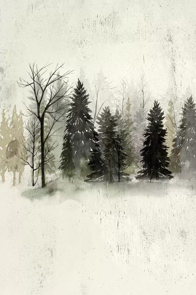 Rustic Winter: Textured Treeline II by Grace Popp