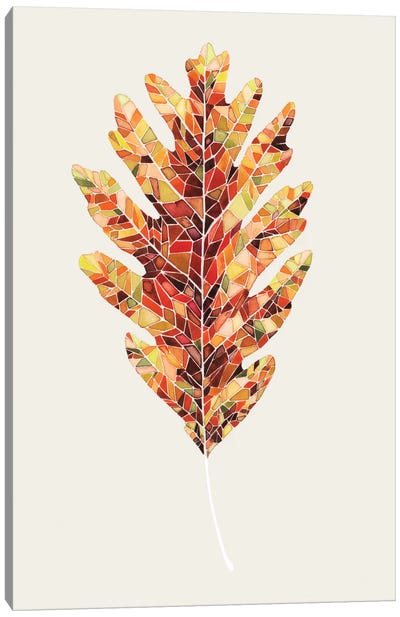 Fall Mosaic Leaf I Canvas Art Print - Thanksgiving Art