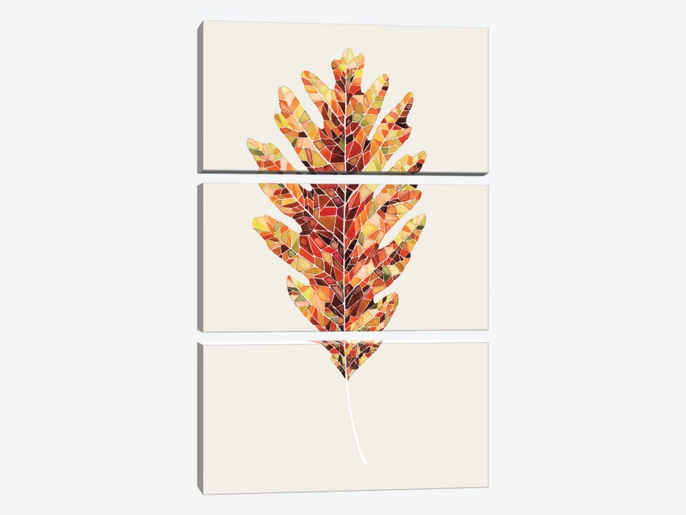 Fall Mosaic Leaf I by Grace Popp 3-piece Canvas Art