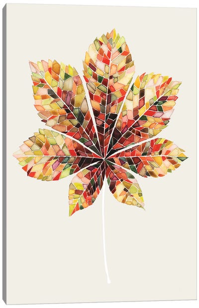 Fall Mosaic Leaf IV Canvas Art Print - Thanksgiving Art