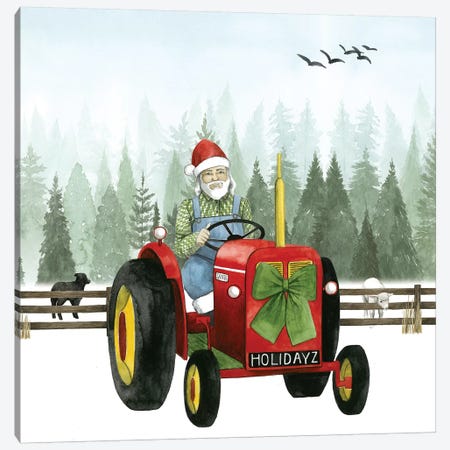 Country Santa I Canvas Print #POP495} by Grace Popp Canvas Artwork