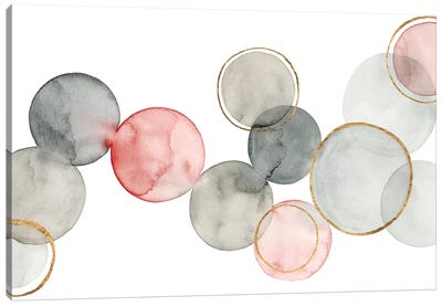 Gilded Spheres I Canvas Art Print - Gray & White Art