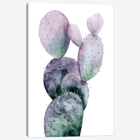 Purple Cactus I Canvas Print #POP544} by Grace Popp Canvas Artwork
