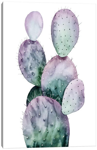 Purple Cactus II Canvas Art Print - Grace Popp