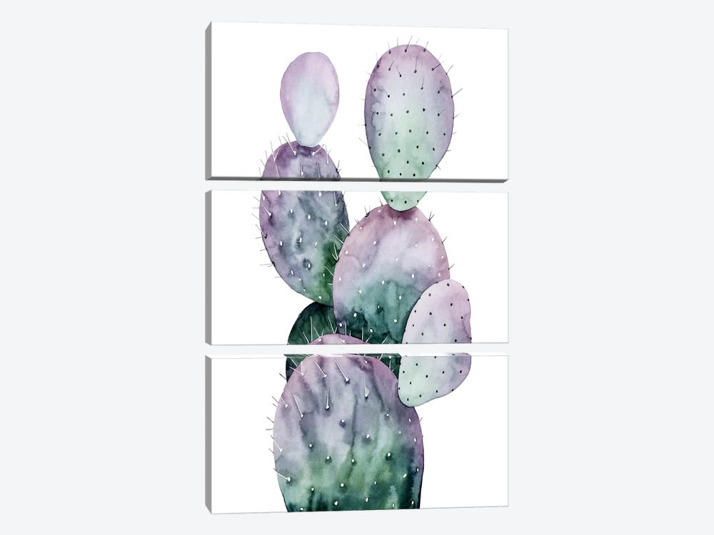 Purple Cactus II by Grace Popp 3-piece Canvas Print