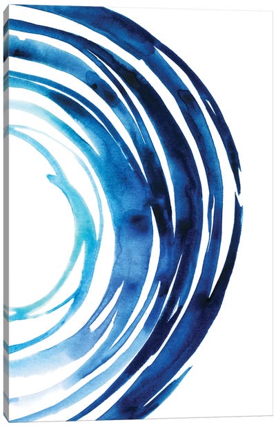 Blue Vortex II Canvas Art Print - Blue & White Art