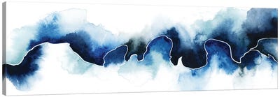Glacial Break I Canvas Art Print - Black, White & Blue Art