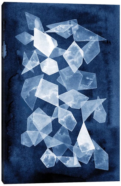 Indigo Glass I Canvas Art Print - Black, White & Blue Art