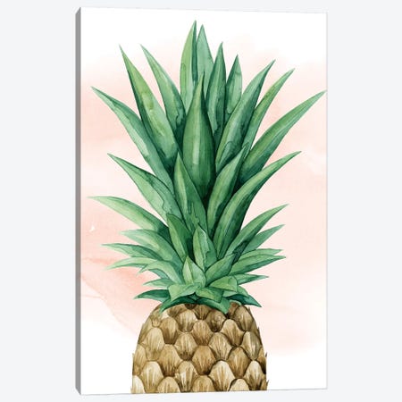 Pineapple On Coral I Canvas Print #POP677} by Grace Popp Canvas Artwork