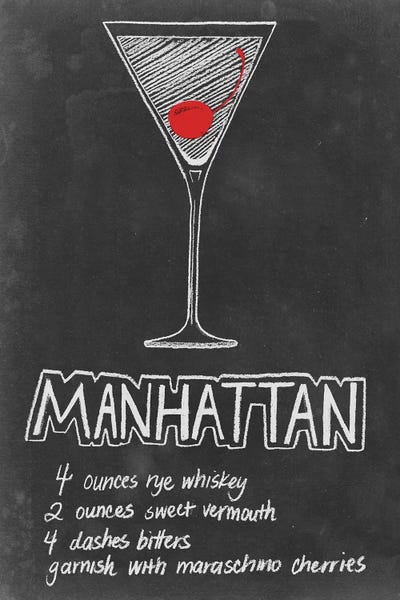 Typography: Chalkboard Cocktails Collection IV by Grace Popp