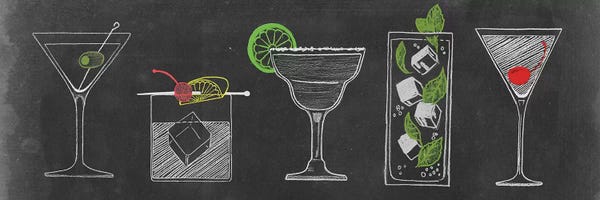 Minimalist Décor: Chalkboard Cocktails Collection VII by Grace Popp