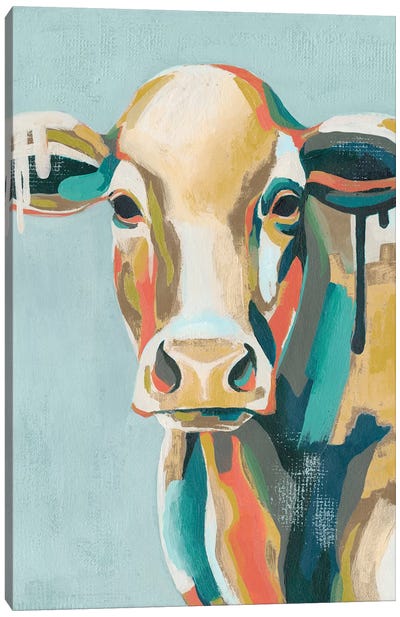 Colorful Cows I Canvas Art Print - Cow Art