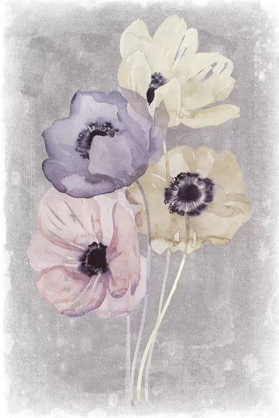 Gray & Purple: Floral Waltz I by Grace Popp