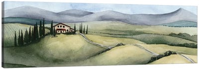 Watercolor Tuscany III Canvas Art Print - Vineyard Art