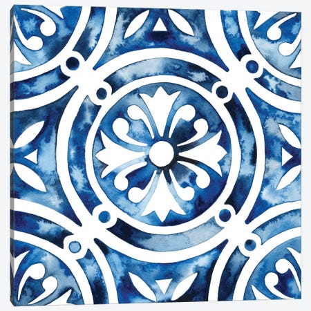 Cobalt Tile IV Canvas Print #POP863} by Grace Popp Canvas Art