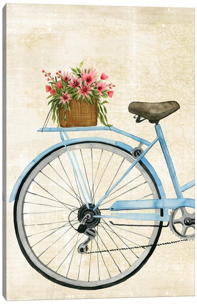 Courier Fleur I Canvas Art Print - Bicycle Art