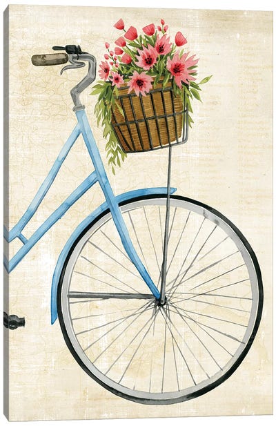 Courier Fleur II Canvas Art Print - Bicycle Art