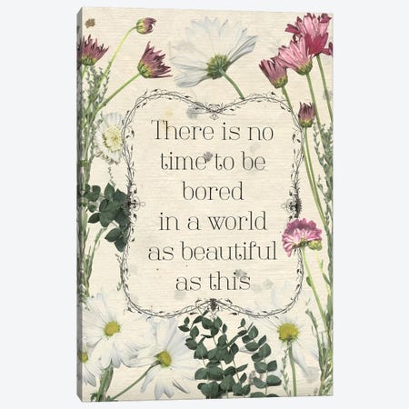 Pressed Floral Quote I Canvas Print #POP938} by Grace Popp Canvas Artwork
