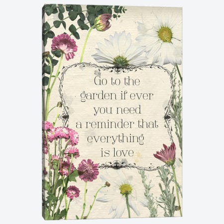 Pressed Floral Quote II Canvas Print #POP939} by Grace Popp Canvas Wall Art