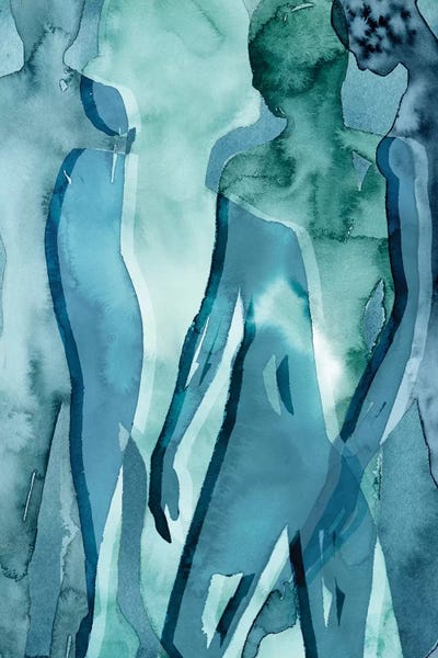 Teal Abstract Art: Water Women II by Grace Popp