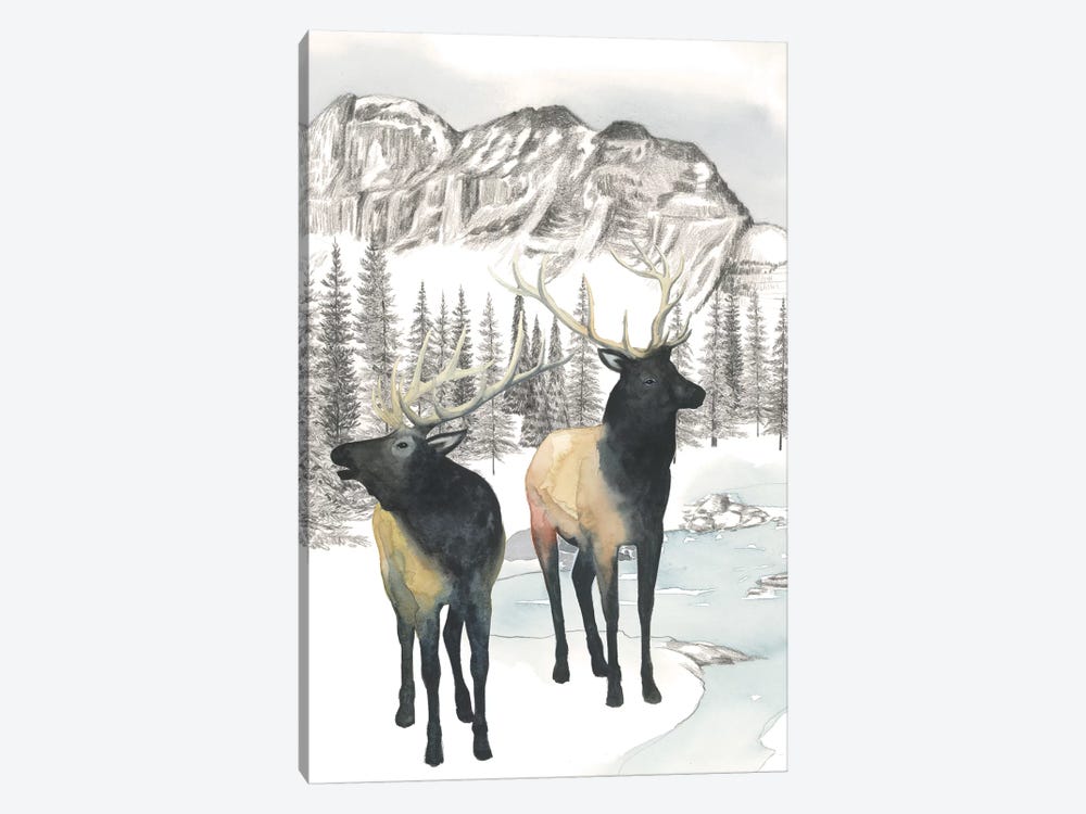Winter Elk II by Grace Popp 1-piece Canvas Art