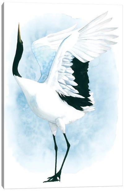 Dancing Crane I Canvas Art Print - Crane Art