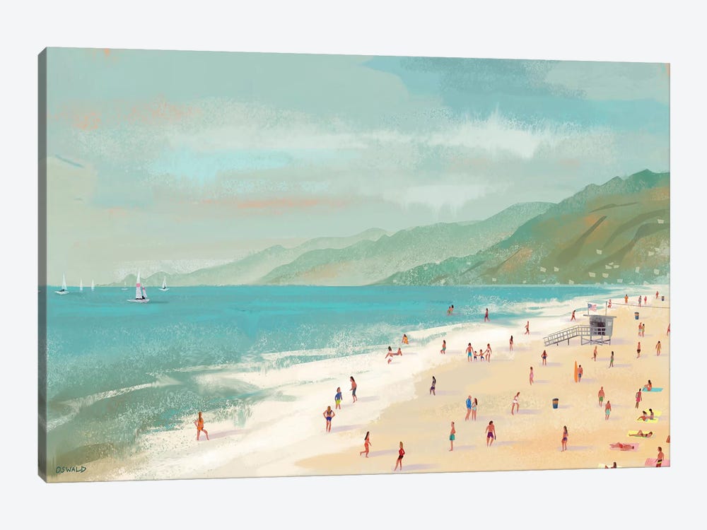 Santa Monica Beach by Pete Oswald 1-piece Canvas Wall Art