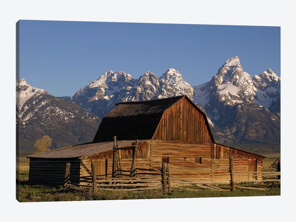 Cunningham Cabin In Front Of Grand Teton Range, Wyoming, Close-up by Pete Oxford 1-piece Canvas Artwork