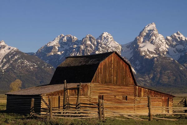 Pete Oxford: Cunningham Cabin In Front Of Grand Teton Range, Wyoming, Close-up by Pete Oxford