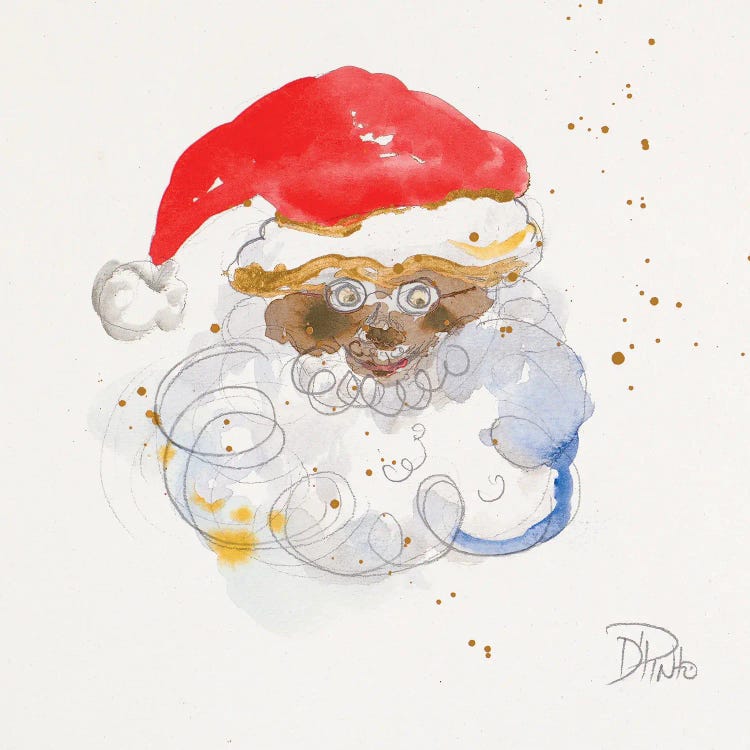 African American Saint Nick Watercolor by Patricia Pinto wall art